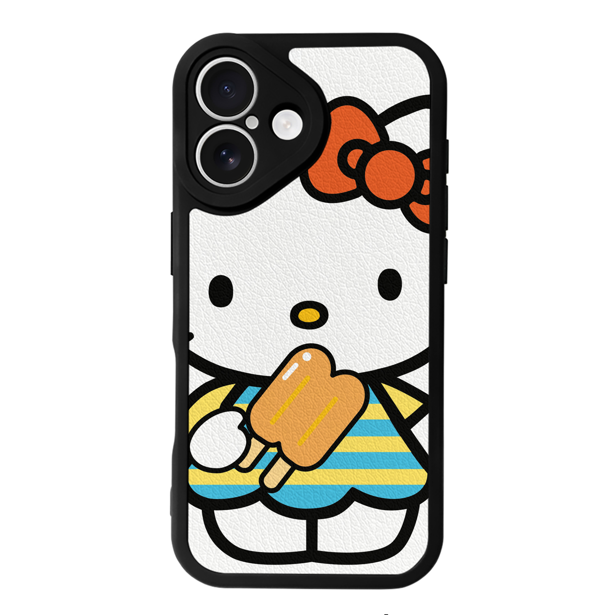 （画像用） Hello Kitty ハローキティ 【iPhone 16シリーズ対応】シリコンスマホケース（レザー調） 材質：シリコン
